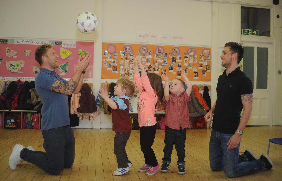 Burnley FC players visit Magical Tree nurseries, Burnley