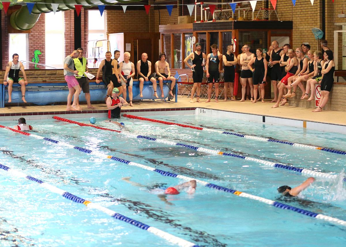 The annual Clitheroe triathlon including a swim at Ribblesdale pool and a cycle up the steep side of Jeffery Hill.