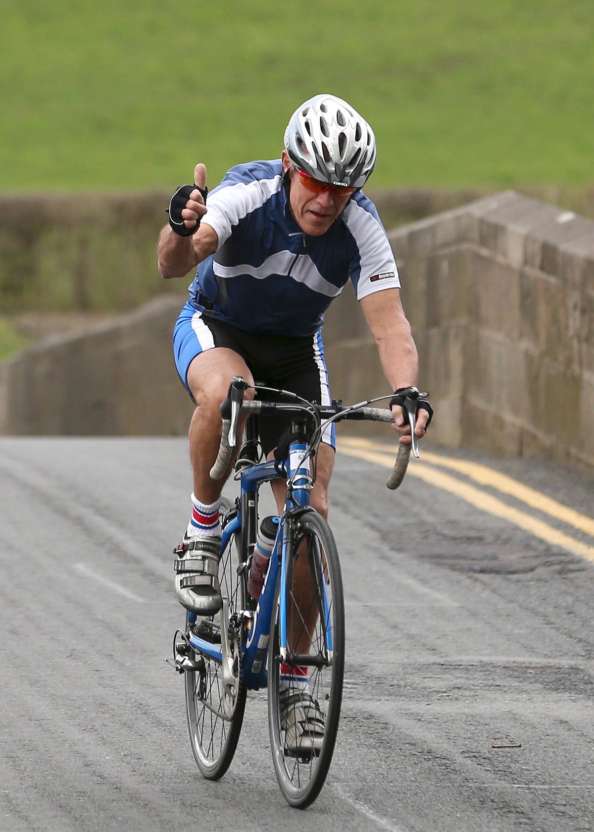 The annual Clitheroe triathlon including a swim at Ribblesdale pool and a cycle up the steep side of Jeffery Hill.