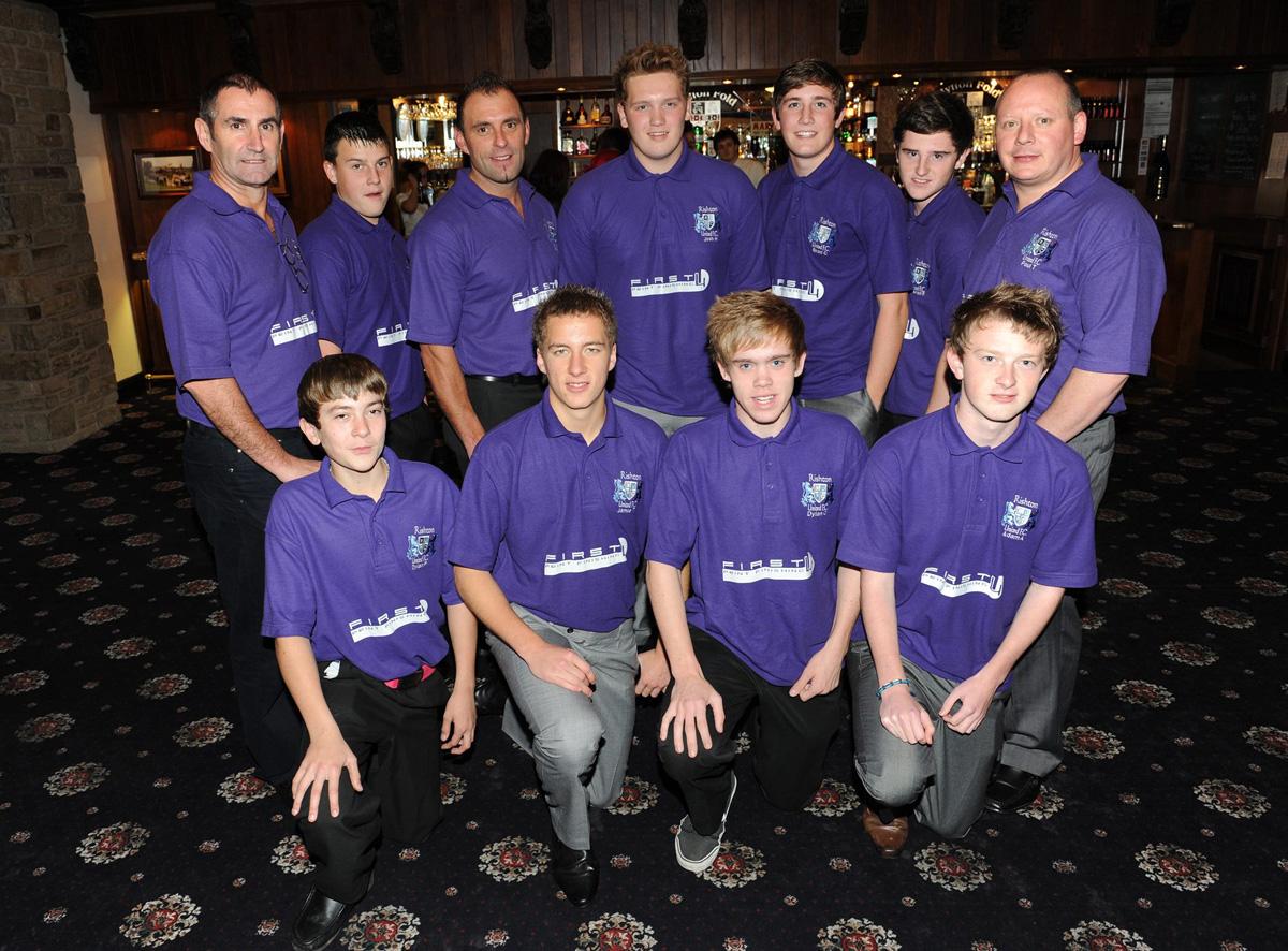 Members of Rishton United enjoy the drinks reception before the Grassroots Awards 2011.