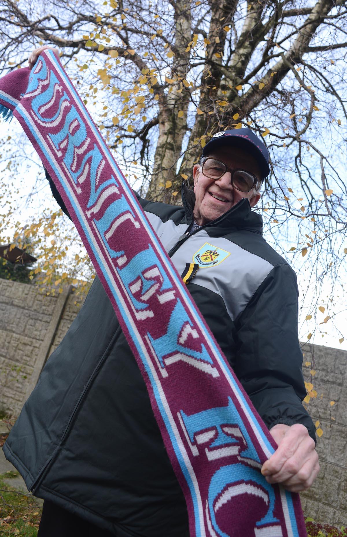 Jim Thompson 85, from Burnley, has worked on the turn styles of Burnley FC for 65 years. He has been presented an award on Oct 7th 2013. by the Duke of Cambridge for Grassroots Football, recognition of exceptional service.