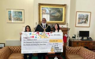 The Mayor of Blackburn supported Uzma Khan's and Kulsum Patel's fundraising for Children in Need