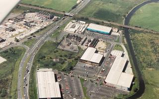 Aerial view of the Whitebirk retail park