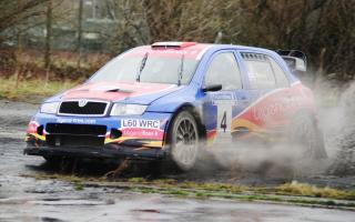 John Stone and Carl Williamson in action earlier this year in their Skoda Fabia WRC