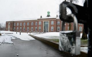 Snowfall in Blackburn town centre