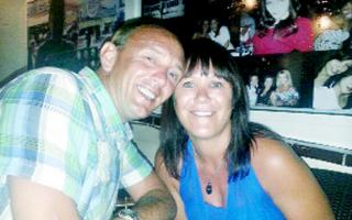 Kirsty Tipping with her fiance Mark Burgess who was killed in a crash on the M65