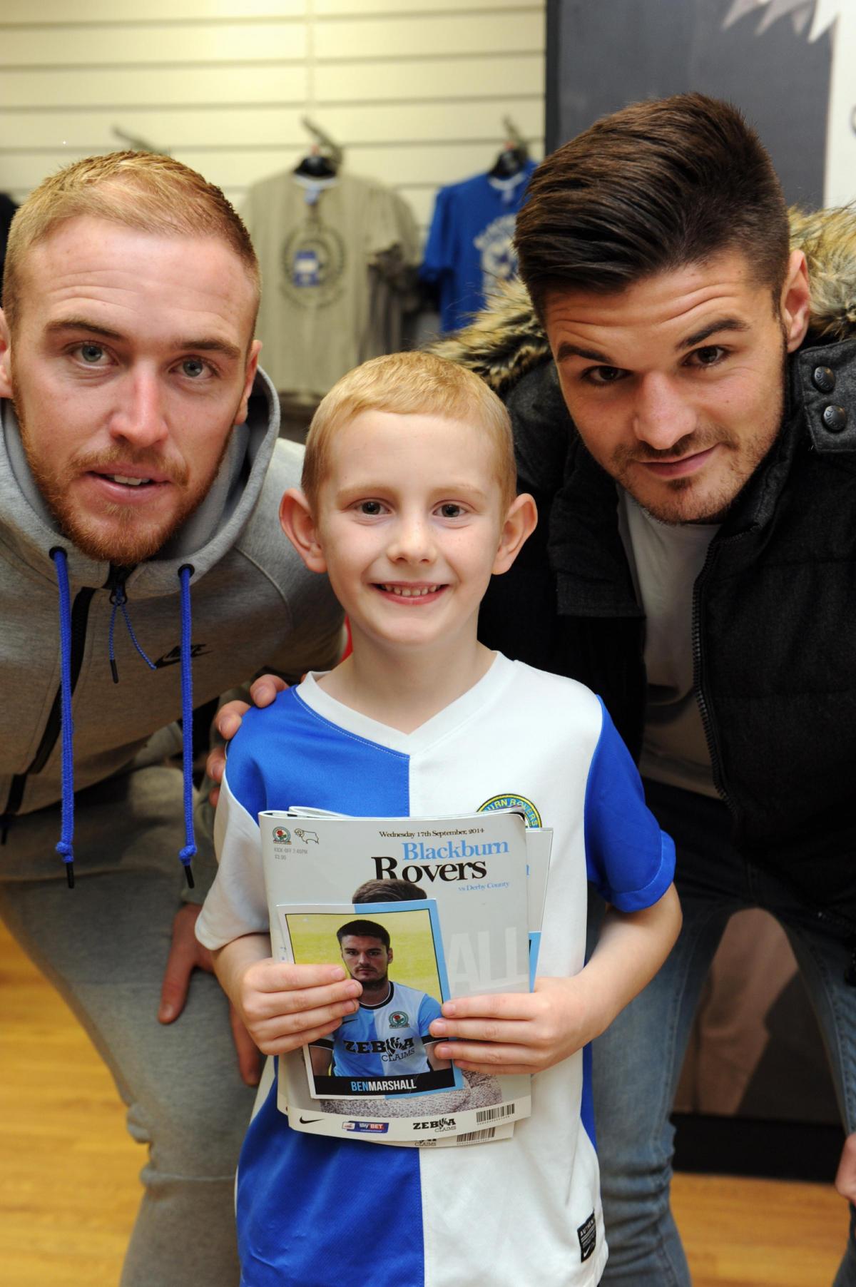 Blackburn Rovers stars Jason Steele and Ben Marshall, were at the Rovers shop at Ewood Park, to meet fans and sign autographs.