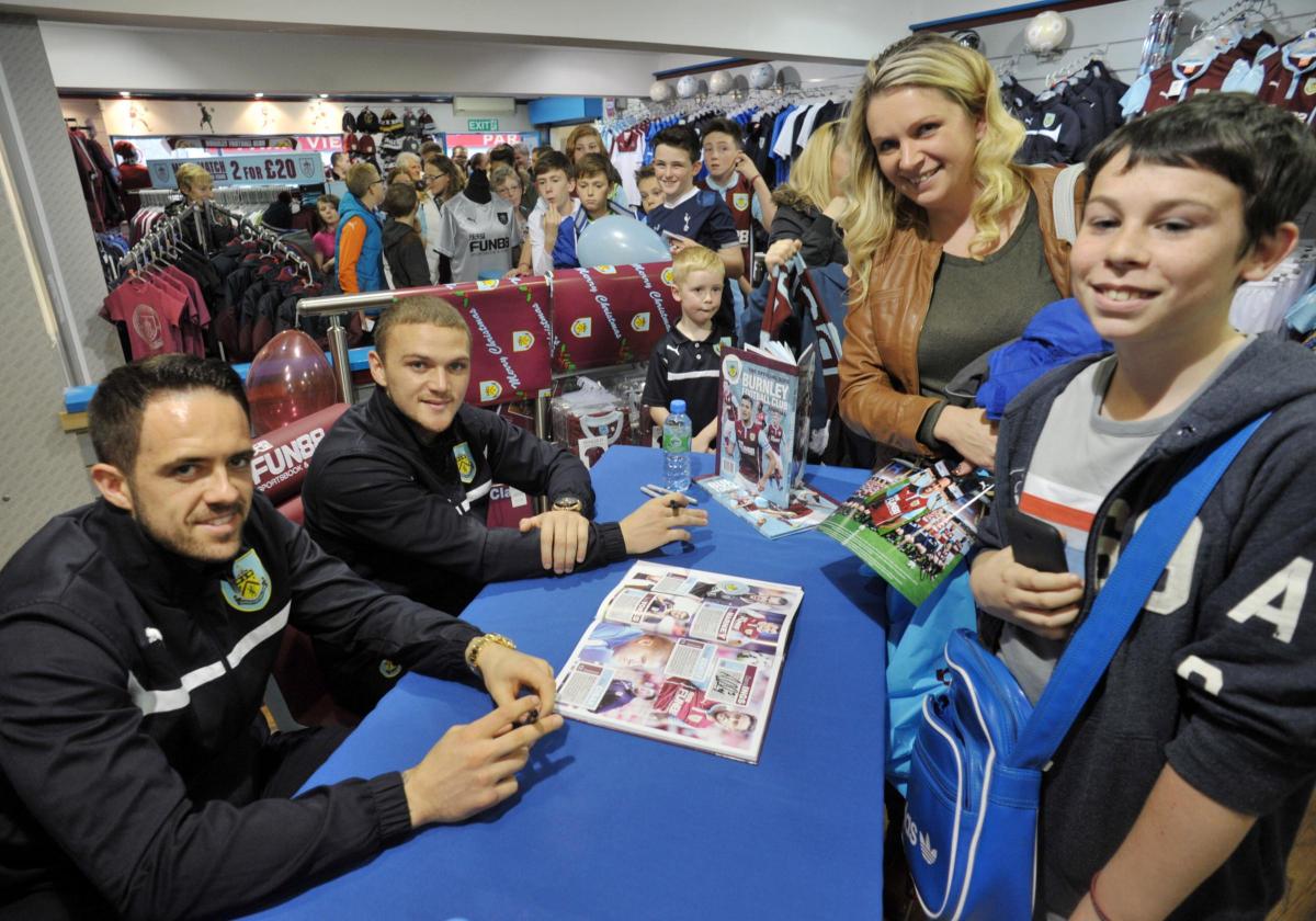 Danny Ings and Kieron Trippier at the Clarets Store
