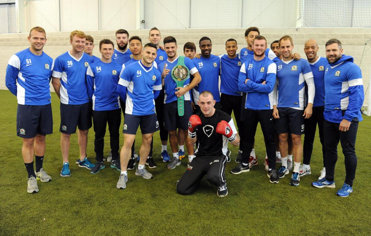 WBC International Silver Super Middleweight champion Luke Blackledge, from Accrington, went along to Blackburn Rovers Senior Training Facility to meet up with manager Gary Bowyers and the first team squad