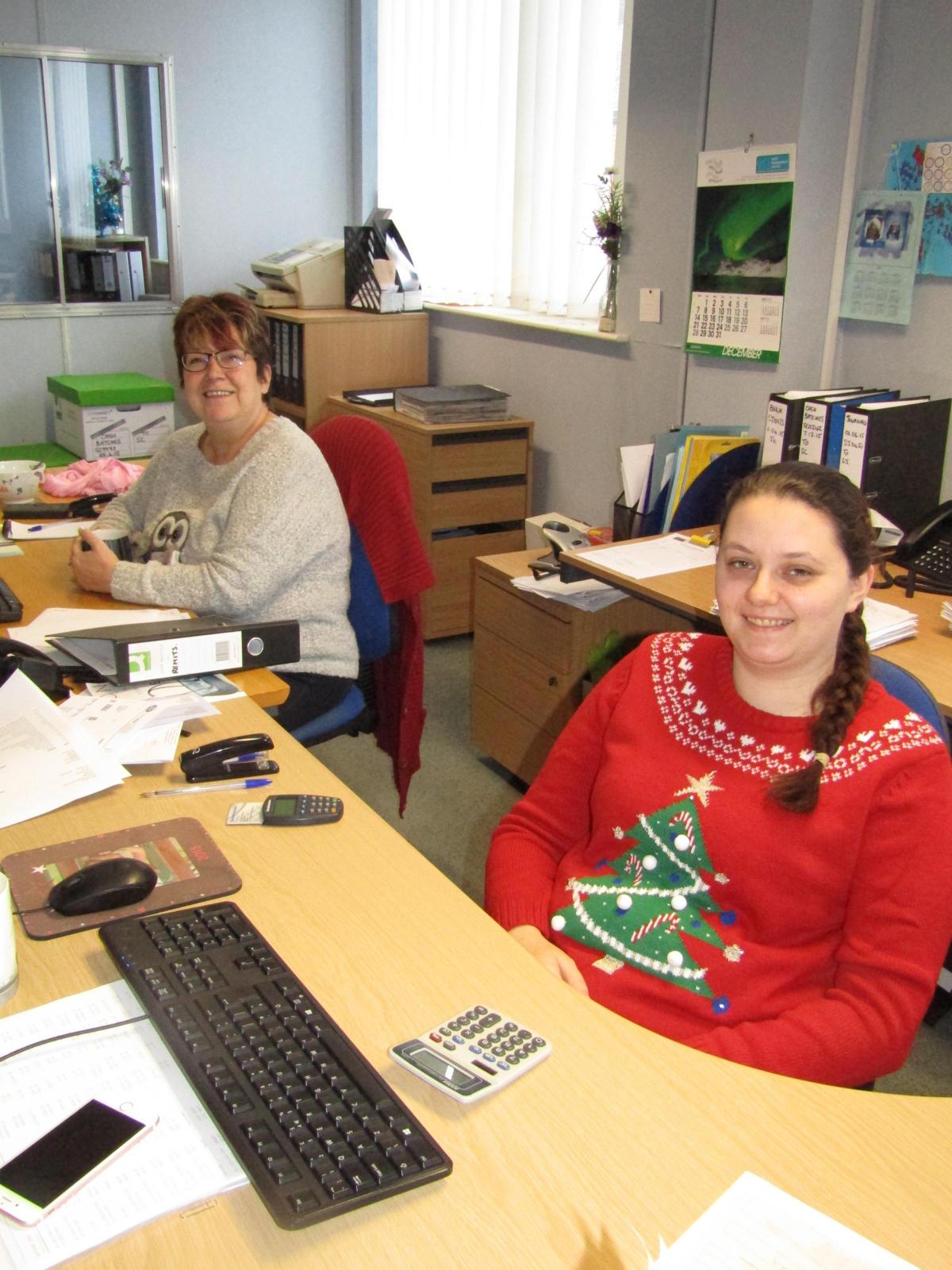Staff from Blackburn-based Able 2 Ltd enjoy the Xmas Jumper Day