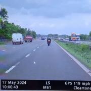 The motorcyclist was allegedly speeding on the M61