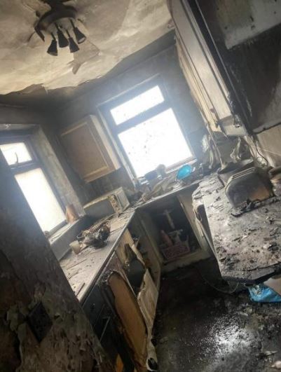 The fire ripped through Shannon Hoyles kitchen, destroying the whole house 