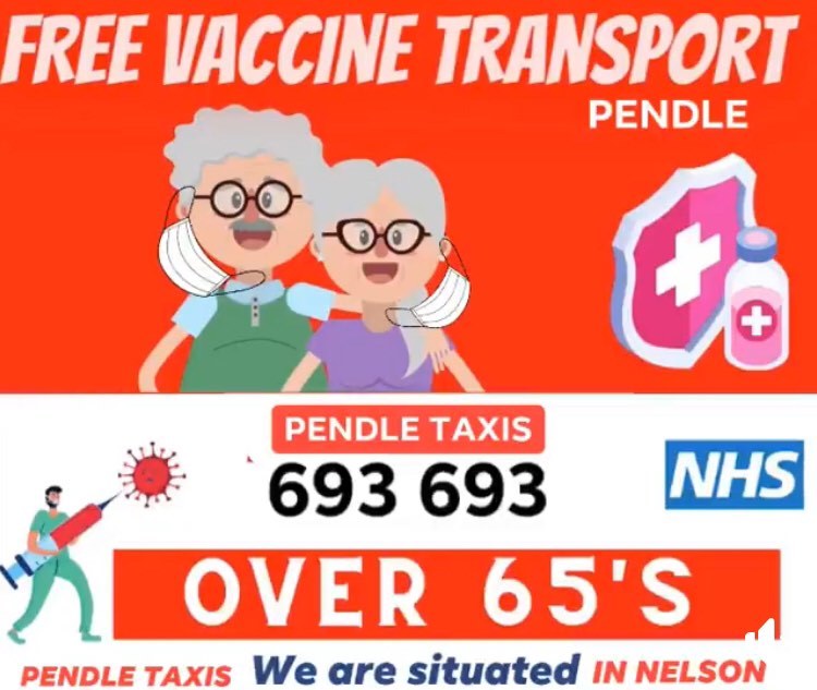 Pendle Taxis is offering free rides to the vaccination centre for over 65s