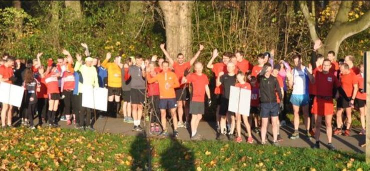 Runners from Witton Parks Park Run, pre-Covid 