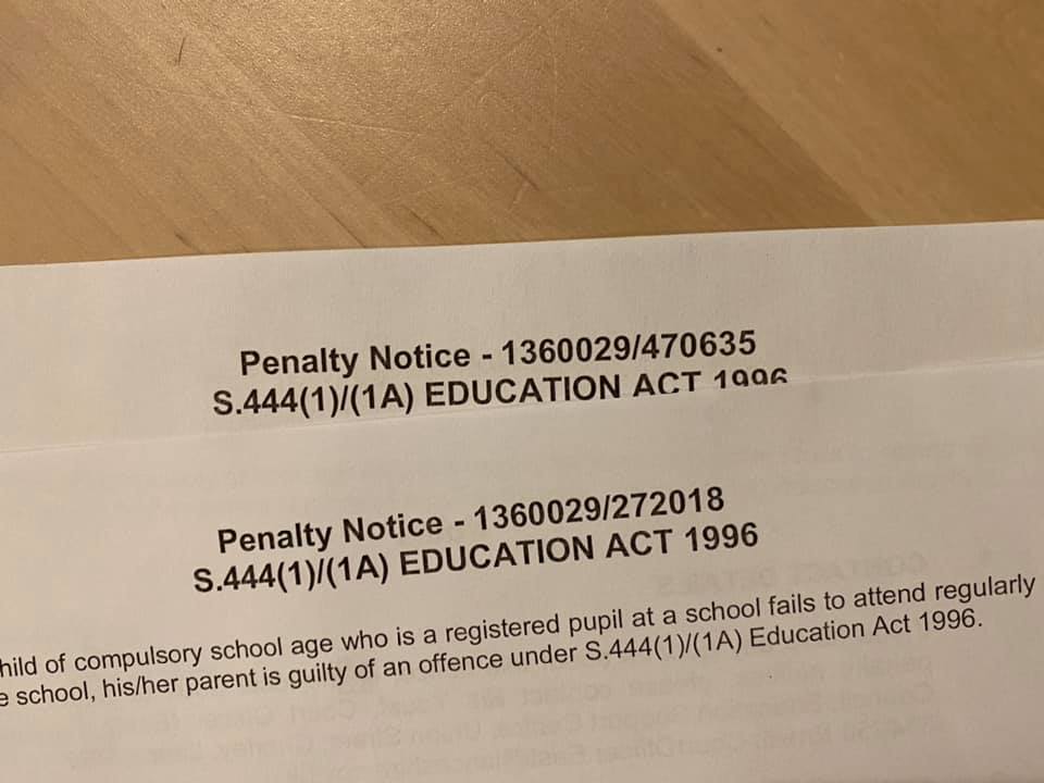The penalty notices sent to the Moffats