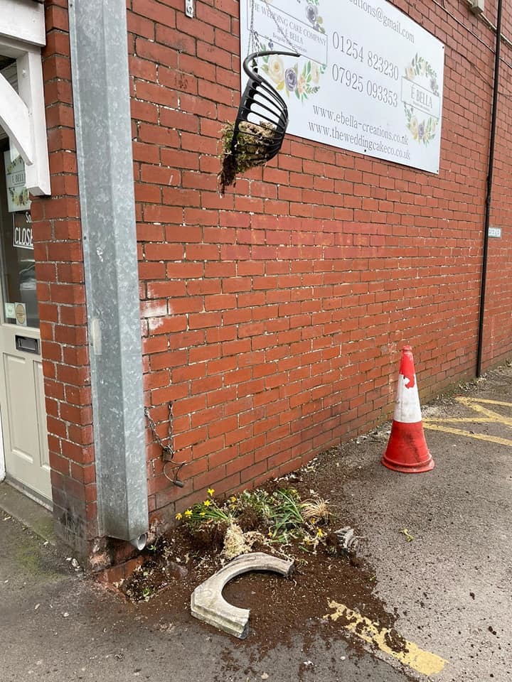 Hanging baskets outside the Spar in Whalley were smashed, and a group of teens had lit a fire in the pagoda at Whalley Cricket Club