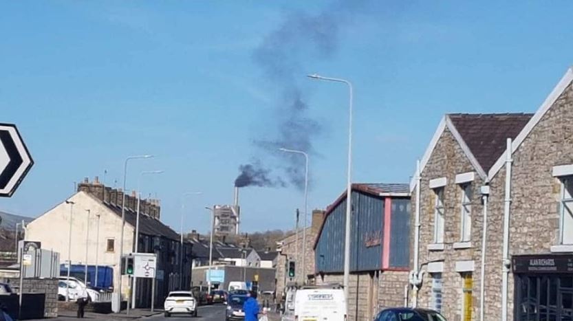 The smoke coming from Hanson Cement in Clitheroe 