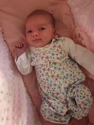WIDE AWAKE: Danielle-Marie Bridger sent in this photo of Mayzie-Marie who was born on March 30 at Burnley weighing 6lb 4oz