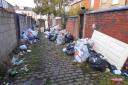 The Bedford Street rubbish pile