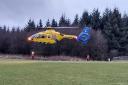 The Bowland Pennine Mountain Rescue Team and an air ambulance rescued a man whose knee popped out in Gisburn Forest