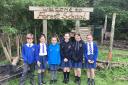 The six Whalley CE Primary School children who recorded the song