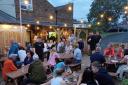 The beer garden is great for socialising at The Brown Cow