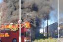Children's play bus on fire