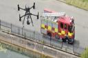 One of the Lancashire Fire and Rescue Service drones in action