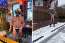 Gavin Norris skiing naked around Padiham