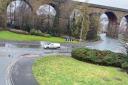 Michael Ashworth uploaded a video of the Accrington viaduct roundabout, which he described as the ‘Accrington lake feature’ as the road was left flooded