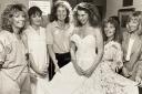 Clare Simmons from the Oaks Hotel, Reedley, models one of the ball gowns at a fashion show she organised in aid of Cancer Research in 1991