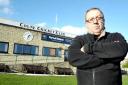 Committee member Steve White outside the club hit by vandals