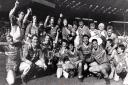 CHAMPIONS: The victorious Colne Dynamoes pose for the camera after winning the FA Vase at Wembley in 1988