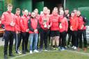 Colne Reserves celebrate winning the Galaxy Lancashire League title