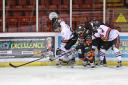 Match action from Blackburn Hawks' NIHL North Cup defeat to Telford Tigers