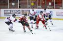 Match action from Blackburn Hawks against Solihull Barons