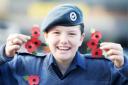 PROUD TASK Cadet Lauren Bridge, 13, of 1104 Nelson Squadron Air Training Corps, helps out with selling Remembrance Day poppies at Morrison’s supermarket in Nelson
