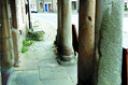 RECYCLED: The pillars supporting the porch of the White Bull hotel, built in 1707, are thought to have come from the Roman temple of Minerva.