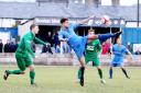 EYE ON THE BALL: Action from Clitheroe’s 1-1 draw with Burscough at Shawbridge