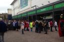 Hundreds wait outside Blackburn Market