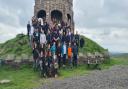 The walkers at Darwen Tower