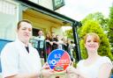 PRIDE OF PLACE: David and Jean Whiteside celebrate their Les Routiers award with staff looking on