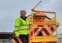 Cllr Cosima Towneley with a gritter.
