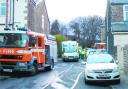 SCENE: Emergency crews during the 5-hour siege in Emily Street, Burnley