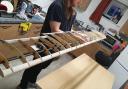 The glider wing being constructed in the groups kitchen