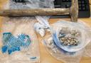 Drugs, along with a hammer, were seized on Saturday after numerous reports were made to police