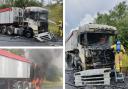 The HGV caught fire on the A59 at Sawley