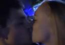 YOUNG LOVE: Alex Bain and his girlfriend, Mollie Lockwood, share a kiss at her 18th birthday party