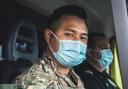 An Army officer helping North West Ambulance Service