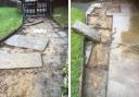 The stone slabs were stolen from the path leading up to St Ambrose Church in Grindleton